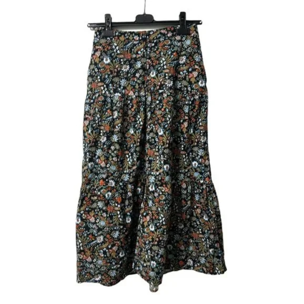 Old Navy - Floral-Print Tiered Button-Front Maxi Skirt, XS, Black Floral - Picture 10 of 14